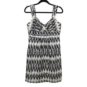 Ann Taylor Sleeveless Surplice V-Neck Empire Waist Mini Dress Multi Women's Sz 8